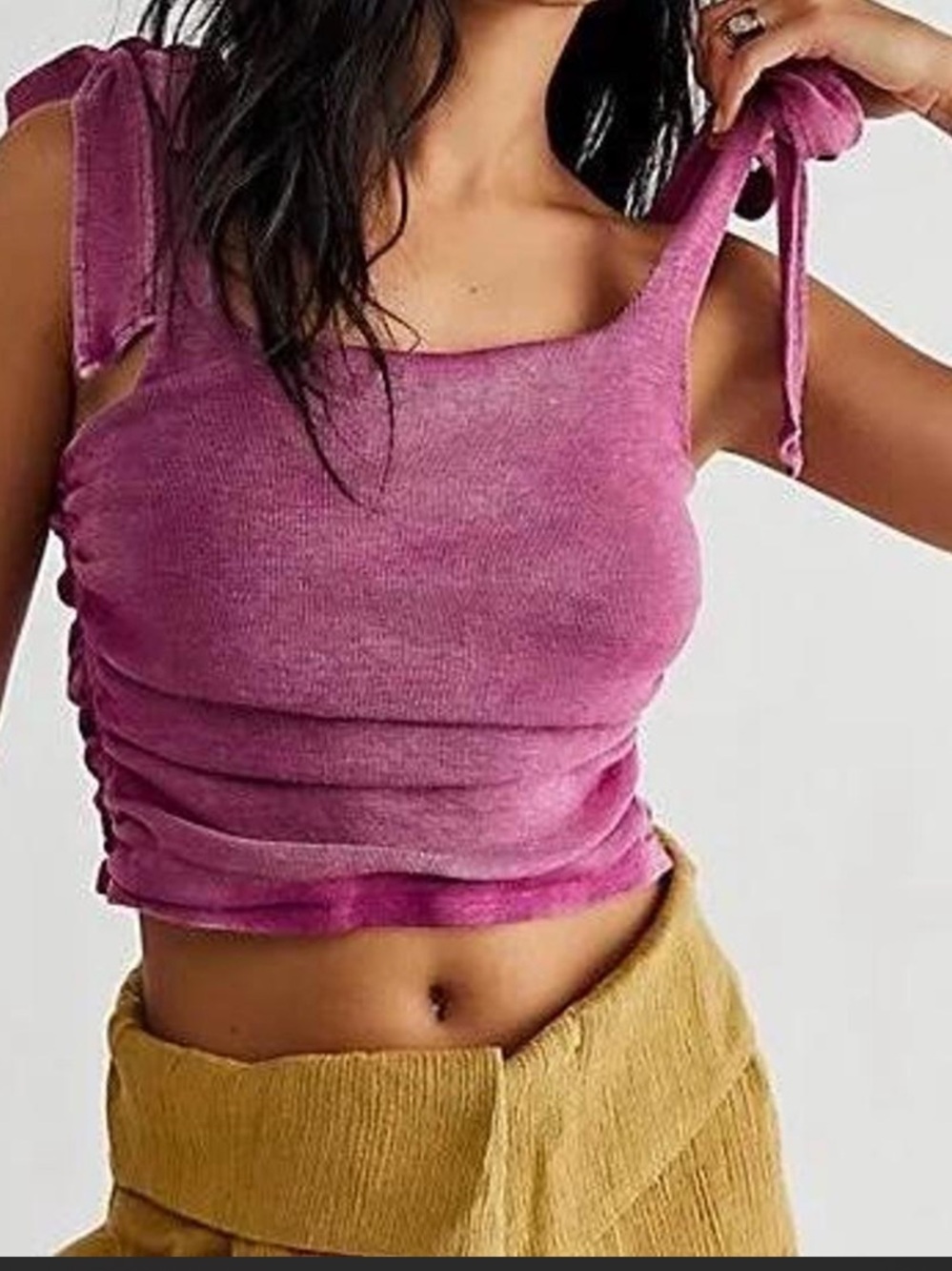 Free People Boulevard Tie-Shoulder Crop Top